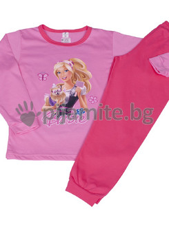 Детска пижама - 100% пениран памук, Барби (3-6г.) 154